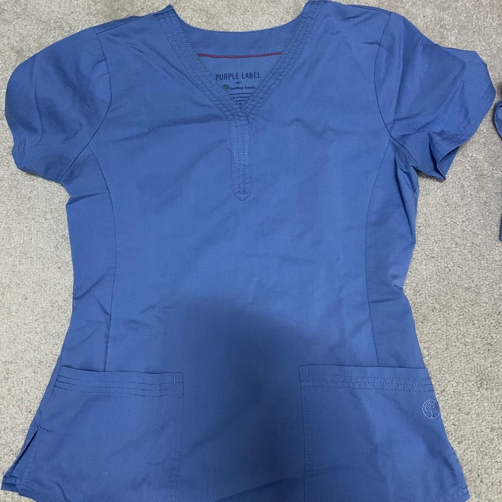 Purple label Healing Hands scrub top xs -lot of 3